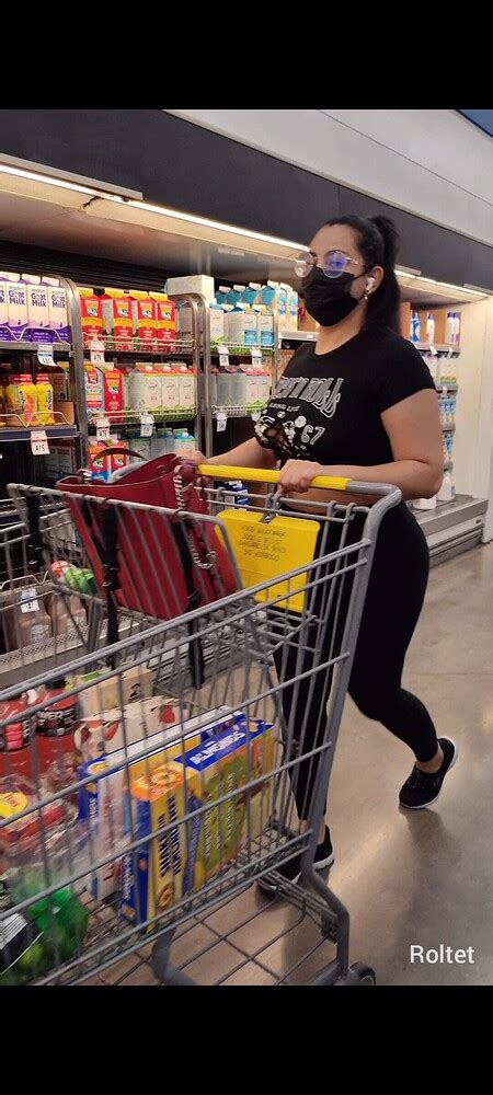 Phat Ass Latina Teasing Me In Supermarket Black Leggings Spandex