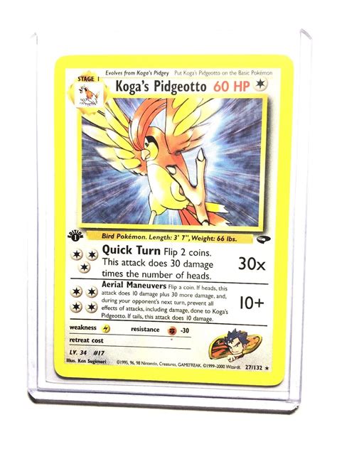 Kogas Pidgeotto St Edition Gym Challenge Rare Pokemon