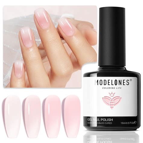 Amazon Modelones Jelly Gel Nail Polish ML Neutral Sheer Milky White Nude Pink Gel