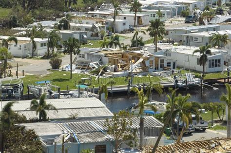 Hurricane Ian Destroyed Homes In Florida Residential Area Natural