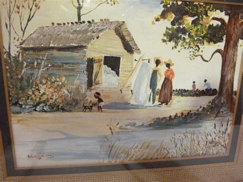 1978 African American Framed Folk Art Print Rural Family by C. Cummings ...