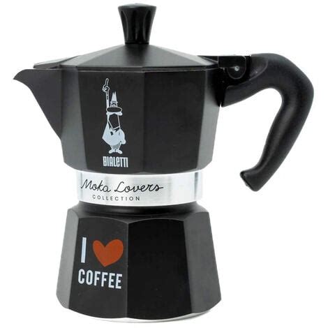 Bialetti Cafetière Italienne Moka Express I love coffee 3 tasses noire