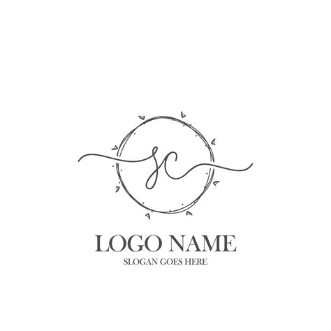 Initial Sc Beauty Monogram And Elegant Logo Design Handwriting Logo Of