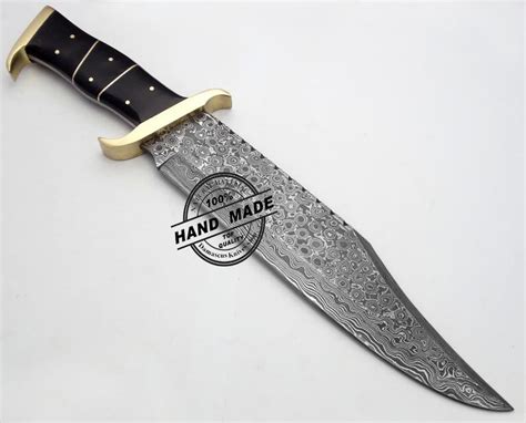 New Damascus Rambo Knife Custom Handmade Beautiful Damascus Steel