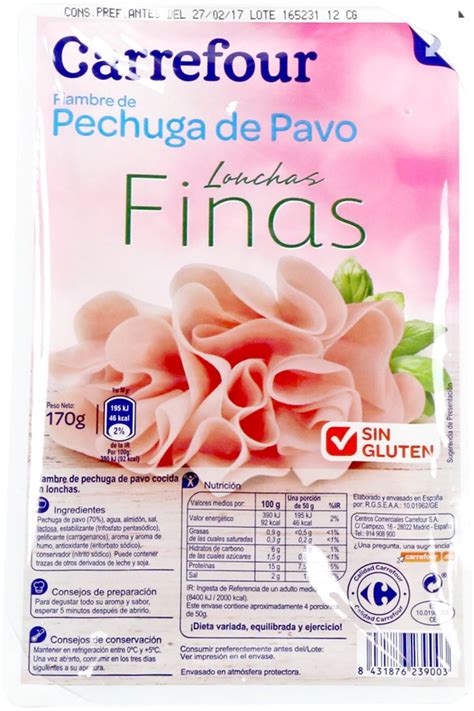 CARREFOUR FIAMBRE PECHUGA DE PAVO LONCHAS FINAS Opiniones OCU