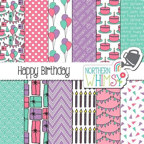 Girls Digital Paper Happy Birthday Birthday Ts Cakes