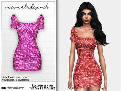 The Sims Resource Ditsy Floral Dress MC227