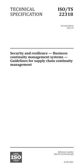 ISO TS 22318 2021 Security And Resilience Business Continuity