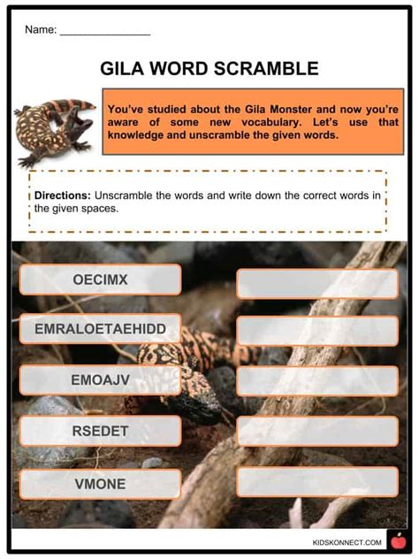 Gila Monster Facts Worksheets Habitat Diet Venom For Kids