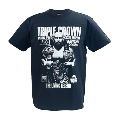 楽天市場メール便対応武藤敬司 TRIPLE CROWN PLUS TWO Tシャツ 月面スレート Hardcore