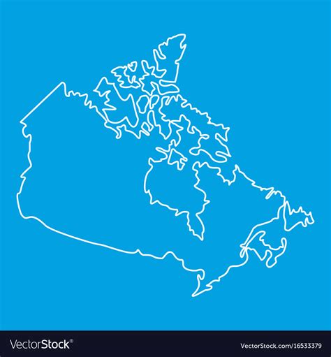 Map Of Canada Icon Outline Style Royalty Free Vector Image