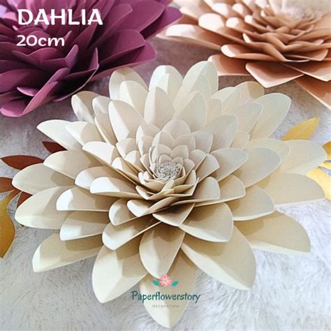 Jual DAHLIA Paper Flower Backdrop Dekorasi Bunga Kertas Ukuran 20cm