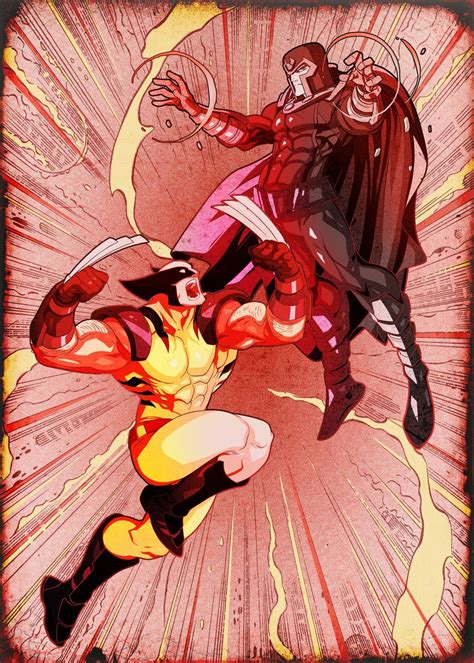 Wolverine Vs Magneto Poster Picture Metal Print Paint By Marvel