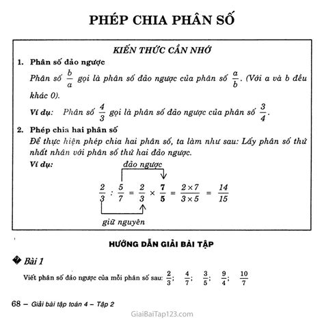 Tổng hợp chia phân số lớp 4 và các bước giải chi tiết