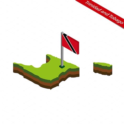 Trinidad Und Tobago Isometrische Karte Und Flagge Vector Illustration Premium Vektor