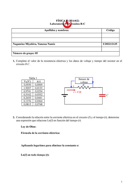 Reporte De Laboratorio De F Sica Ii F Sica Ii Ma Laboratorio