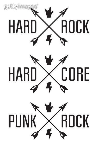 Hard rock hardcore punk music badge Label set 이미지 1192923080 게티이미지뱅크