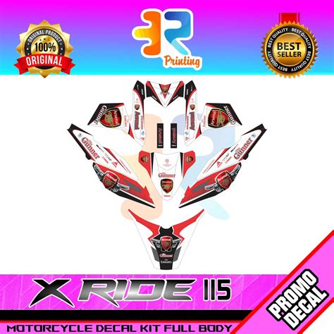 Jual Stiker Decal Striping Motor X Ride Arsenal Sticker Logo Emblem