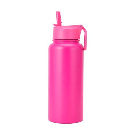 960ml Fluro Pink Double Wall Insulated Cylinder Drink Bottle Kmart