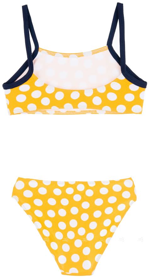 J V José Varón Bikini Niña Lunares Amarillo Filo Marino Missbaby