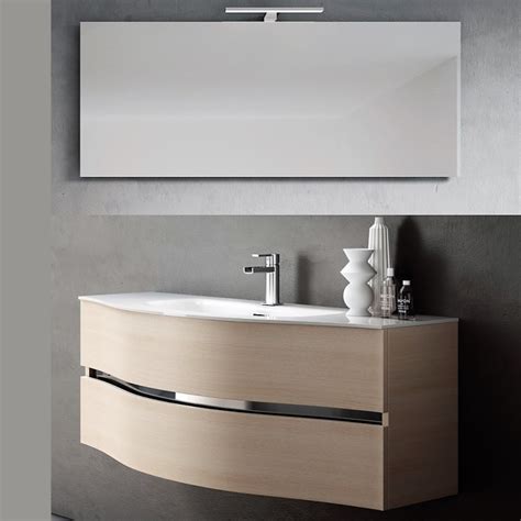 Mueble de baño suspendido moderno redondeado BMT Moon 120 cm