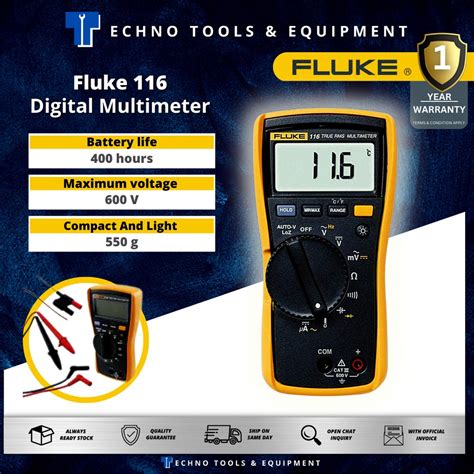 Fluke 116 Digital Multimeter 100 New And Original Shopee Malaysia