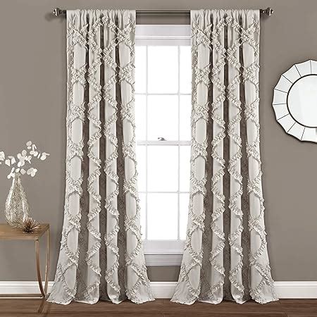 Amazon Lush Decor Ruffle Diamond Window Curtain Panel Pair In