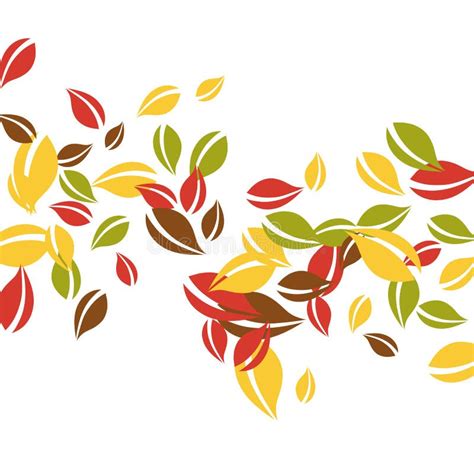 Falling Autumn Leaves Red Yellow Green Brown C Stock Illustration