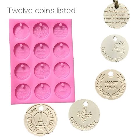 Silicone Mold Round Classic Coin Shape Diy Aromatic Gypsum Pendant Mold