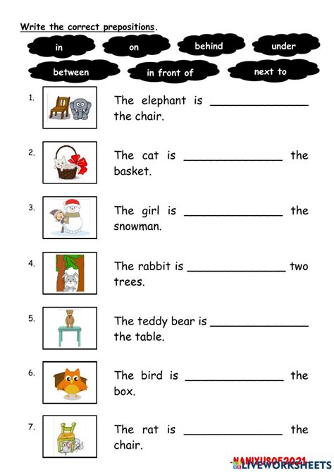 Prepositions Of Place Inonunderbehindin Front Ofbetweennext To