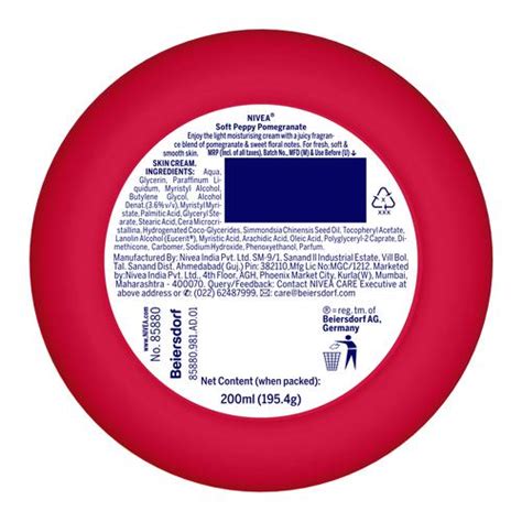 Buy Nivea Light Moisturizer Cream Soft Peppy Pomegranate With