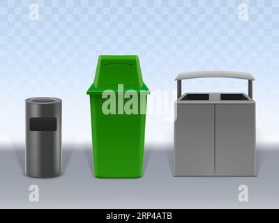 ilustración 3d de reciclaje de botes de basura con planeta y hojas