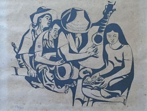 BOTONG FRANCISCO Filipino Modernist Original Early 1960 Signed Serigraph LISTED | #1799908006