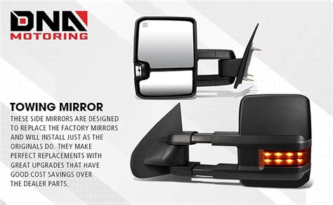 DNA Motoring TWM 015 T888 BK AM Pair Powered Tow Mirrors Assembly 03