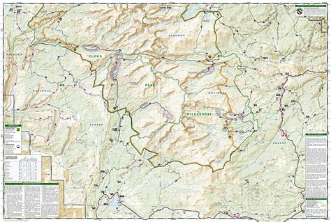 Buy Map Cloud Peak Wilderness Wyoming Map 720 By National