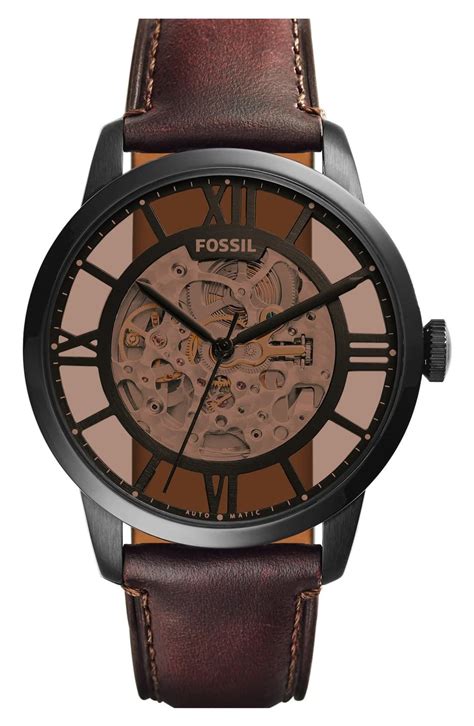 Fossil Townsman Automatic Leather Strap Watch 44mm In 2020 Best