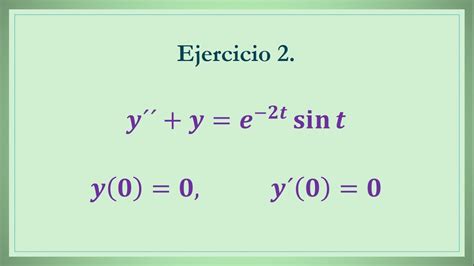 Ecuaciones Diferenciales Con Transformadas De Laplace Ejercicio 2 Youtube