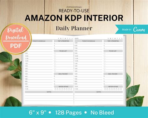 Kdp Interior Daily Planner 16 Weeks 128 Pages 6x9 Ready To Upload