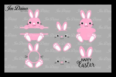 Bunny Bundle Svg Dxf Eps Png By Jen Dzines Thehungryjpeg