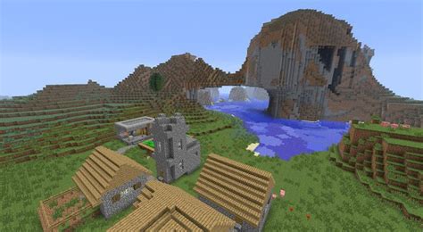 Extreme Hills and NPC Village Seed - 9Minecraft.Net