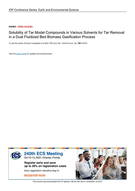 (PDF) Solubility of Tar Model Compounds in Various Solvents for Tar ...