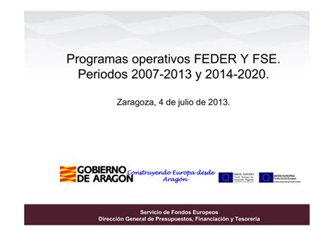 Programas Operativos FEDER FSE