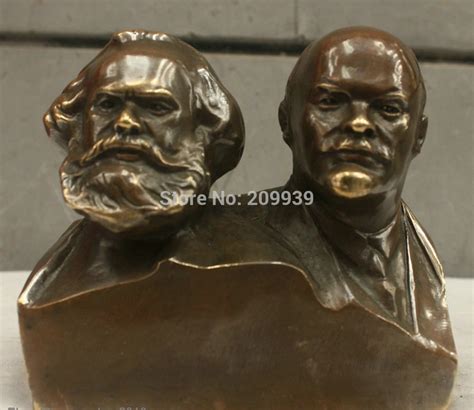 huij 005711 Chinese China Folk Culture Handmade Brass Bronze Statue Marx and Lenin Sculpture-in ...