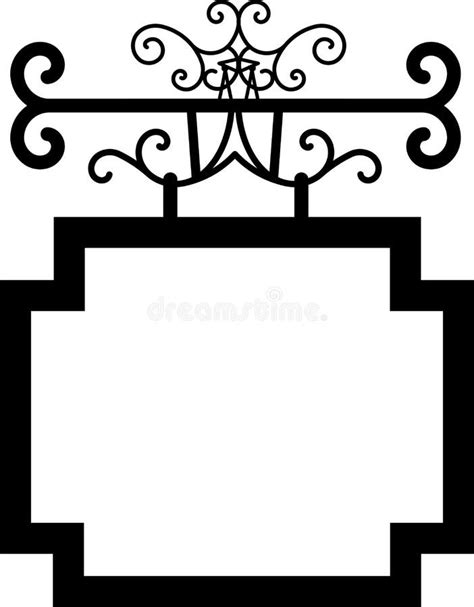 Tavern Sign Metal Frame With Curly Elements Stock Vector