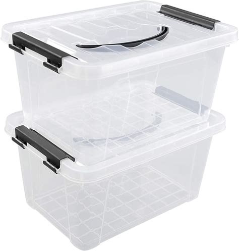 Readsky 6 Quart Plastic Latch Boxes Clear Storage Bins With Clear Lids