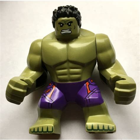 Lego Hulk Large With Dark Purple Pants With Avengers Logo Minifigure