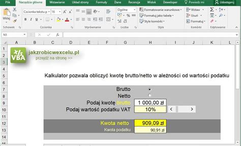 Kalkulator Vat W Excelu Jak Zrobi W Excelu