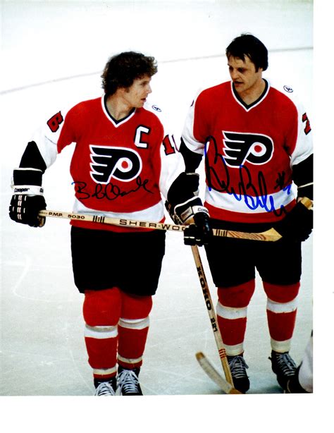 Autographed BOB CLARKE & BILL BARBER 8X10 photo - Philadelphia Flyers - Main Line Autographs