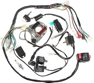 Amazon Laxeem Full Wiring Harness Loom Kit Cdi Coil Magneto Kick