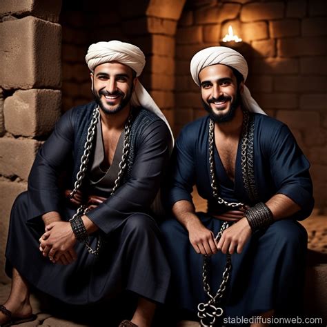 Middle Eastern Men Chained in Dungeon | Stable Diffusion Online